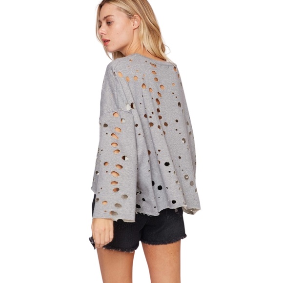 GRAY LASER CUT SWEATSHIRT - Picture 4 of 5